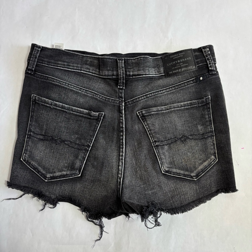 Lucky brand black distressed denim shorts - Picture 4 of 7